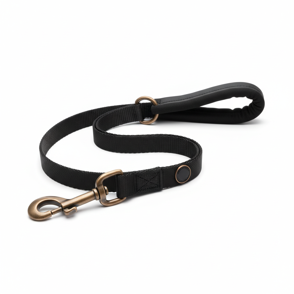 Black waterproof dog leash product photo