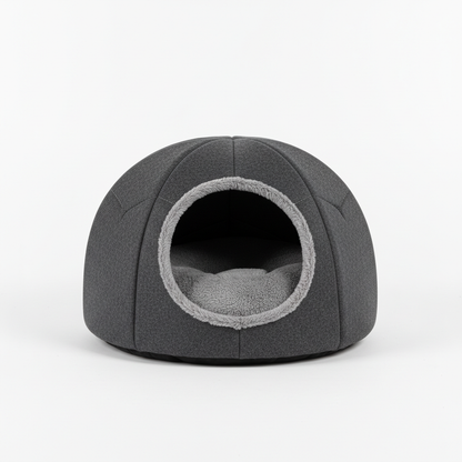 Cozy cat cave bed dark gray